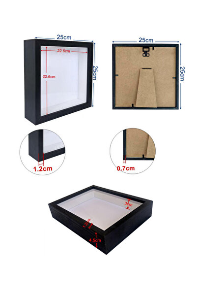 25x25 Ahşap Anı ve Fotoğraf Çerçevesi Camlı