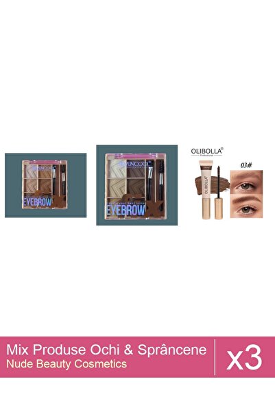 Makeup Set Mix 3 produse Rimel Sprancene: Rimel sprancene Olibolla #03 Auburn...