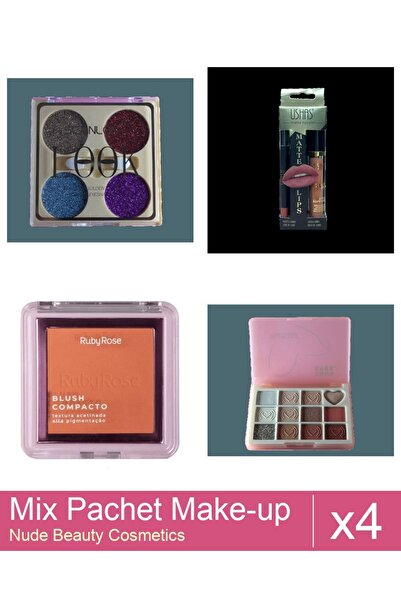 Makeup Set Mix 4 produse Palete Makeup: Ushas Ruj + Creion . nr 13, Paleta Ma...