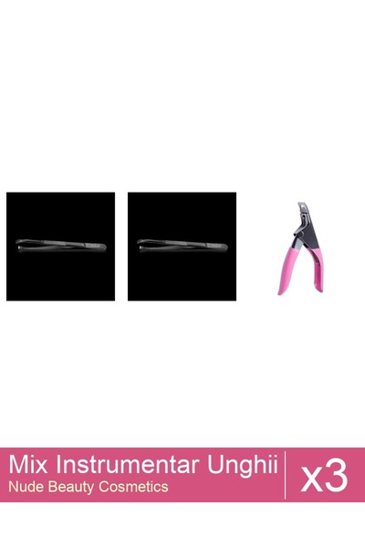 Makeup Set Mix 3 produse Forfecute: Penseta profesionala neagra subtire - One...