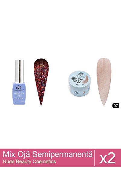Makeup Set Mix 2 produse Nail Oja: Oja semipermanenta Peacock 8 ml, 01, Ocean...