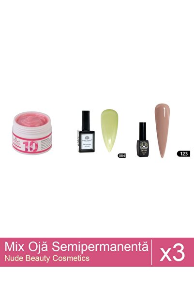 Makeup Set Mix 3 produse Nail Oja: Oja semipermanenta Black Elite, Global Fas...