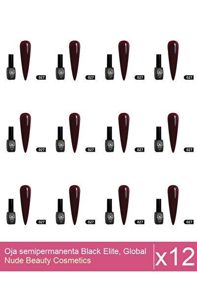 Makeup Set 12x Oja semipermanenta Black Elite, Global Fashion 8 ml,027