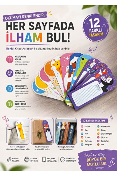 Tatlı Süprizler 12 Adet Sevimli Kitap Ayraçları :)