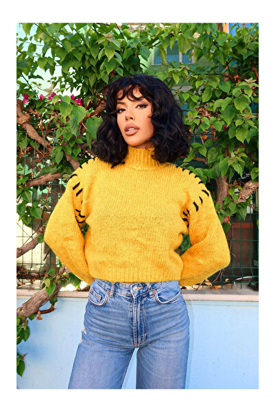 LC Waikiki Nevavm Shoulder-Stitched Detailed High-Neck Knit Sweater A-081