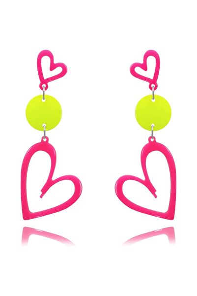 Choice أقراط نيون على شكل قلب طراز 04 للحفلات المضيئة، إكسسوارات مجوهرات بطرا...