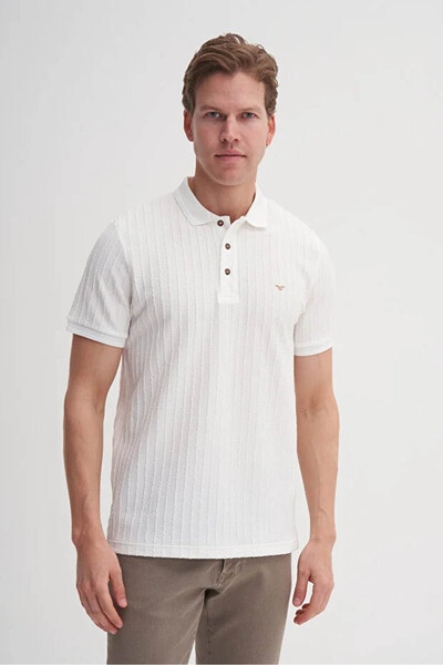Cazador Regular Fit Beyaz Erkek Polo Yaka T-shirt 40520