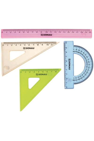 donau Set geometrie mic, contine: rigla 20cm, raportor, echer 10.5cm si echer...