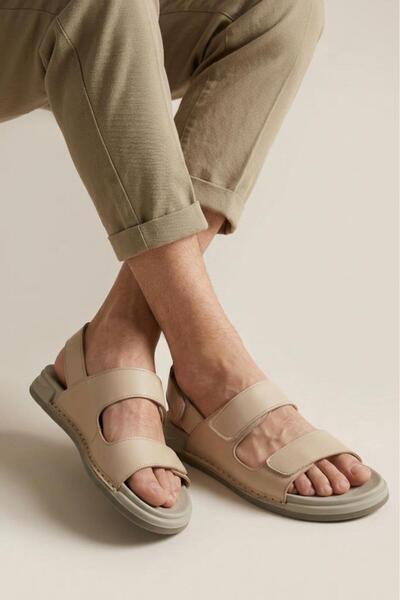 PİSAGOR Ps-5355 Men's Orthopedic Genuine Leather Sandals
