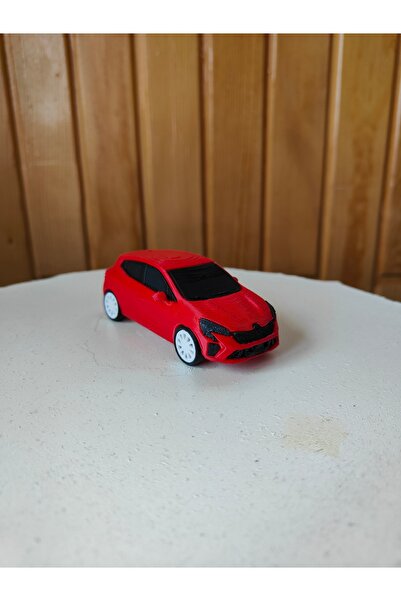 Memonex Renault Clio Uyumlu 3D Ölçekli Kırmızı Model Araba