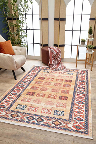 halinet Halı.Net Multi-Colored Modern Washable Non-Slip Living Room Carpet Ha...