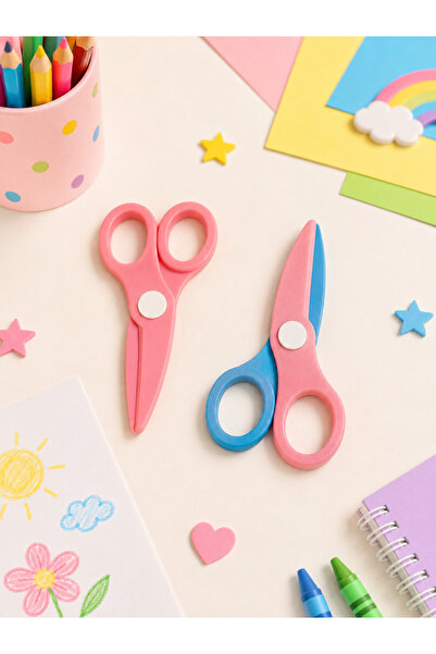 Major Hobi Children's Paper Scissors Set of 2 – Colorful Scissors with Safe T...