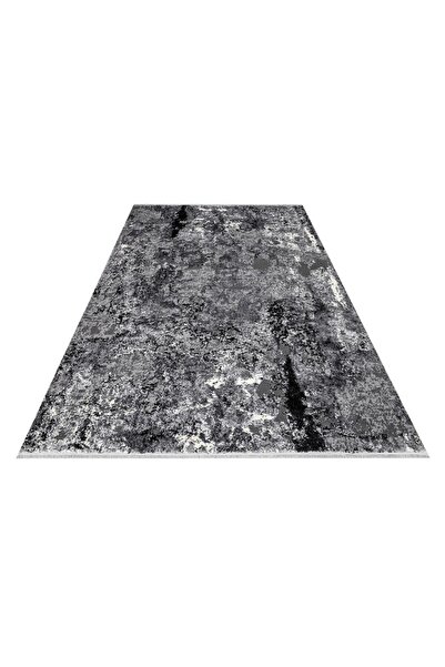 halinet Halı.Net Gray Vintage Antique Washable Non-Slip Living Room Carpet Cr...