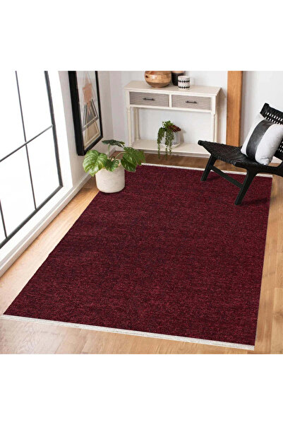 Bespoky Kırmızı Modern Düz Yıkanabilir Kaymaz Salon Halısı PC-Apx-Zenith-8908