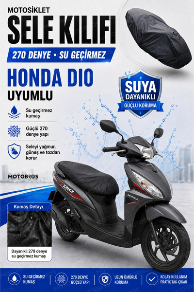 Motobros Husa scaunului motocicletei compatibila cu Honda DIO, impermeabila, ...