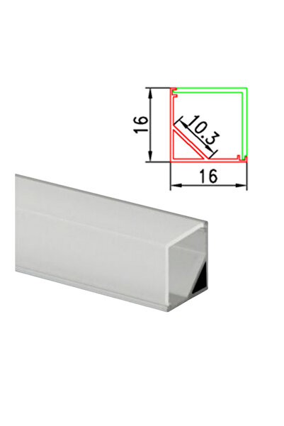 DELIGHT Profil Aluminiu 2m Colt 90 Grade 16x16/10.3mm