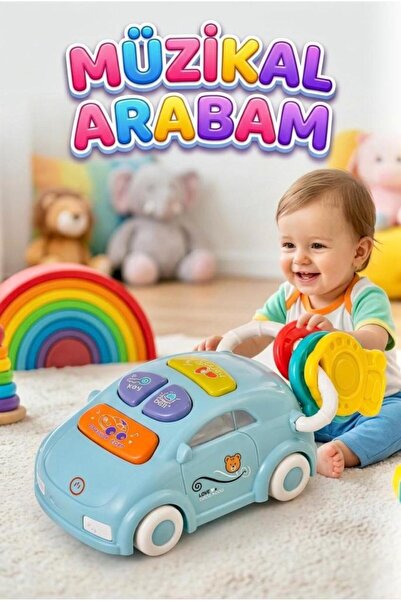Tıfıl Toys Müzikal Arabam Renkli Pilli Eğitici ve Eğlenceli Bebek Aktivite Oy...