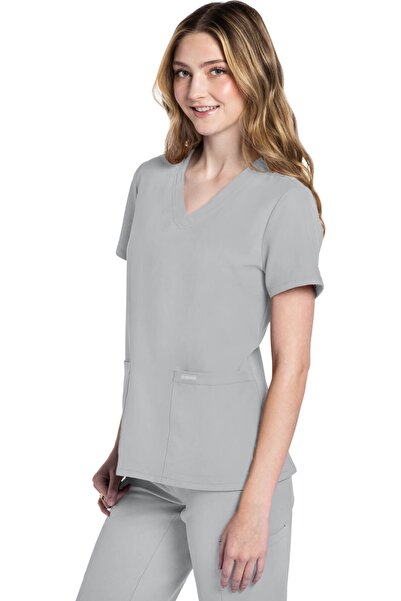 Cherokee UNIFORMS Jachetă medicală antimicrobiană Cherokee WW Originals Ultra pentru femei PROTX2, Gri