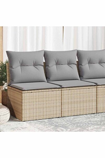 vidaxl Set canapele gradina cu perne 2 piese bej poliratan/lemn acacia
