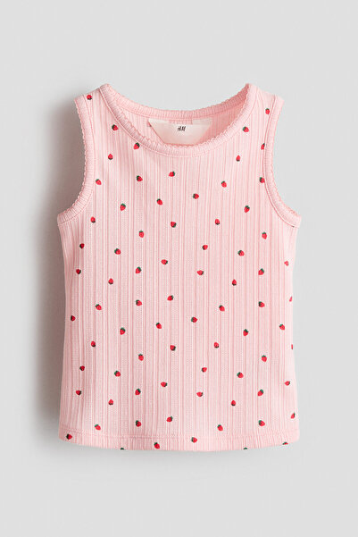 H&M Delik Desenli Kolsuz Jarse Üst