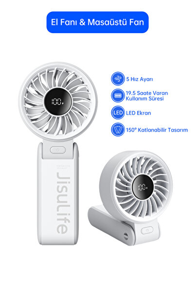 JISULIFE Handheld Fan Life 7 El Fanı & Masaüstü Fan 5000 mah