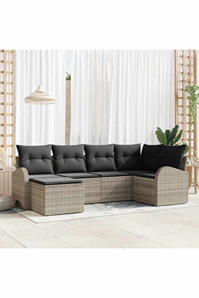 vidaxl Set de canapele pentru gradina Gri deschis poliratan