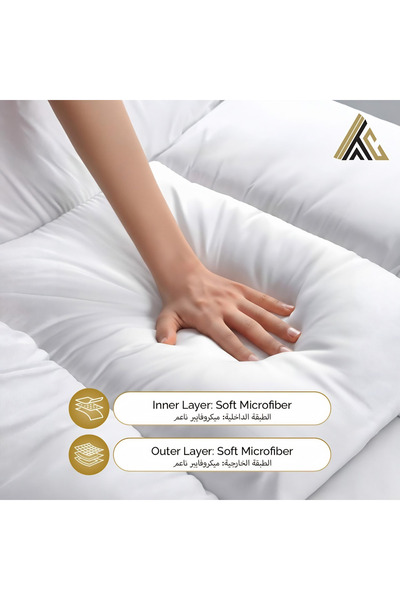 Arabian Threads Luxurious Hotel Sleeping Pack – 14 cm Mattress Topper + 2 Microfiber Pillows