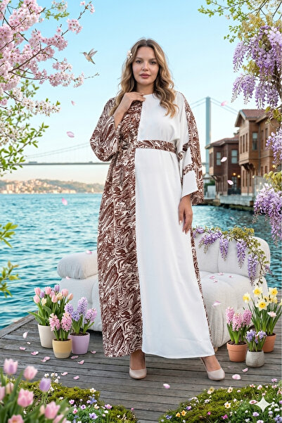 Fzd filizzade Straight-Cut Dress with a Belt and Embellishments, Suitable for...