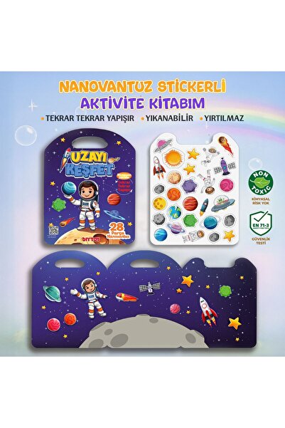 Diytoy Nano Vantuzlu Bitmeyen Sticker Seti - Yıkanabilir, Yırtılmaz Eğitici T...