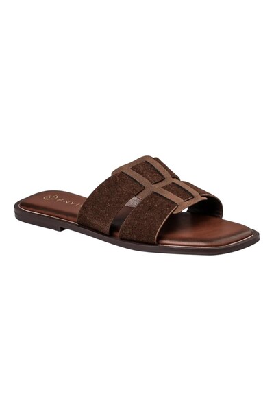 Envie Shoes Γυναικεία Πέδιλα FLAT SANDALS E96-23455-28 Καφέ