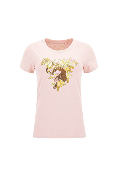 Guess Femei& # Tricou cu mânecă scurtă cu logo Hibiscus XS