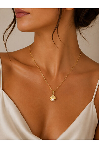 Selay Accessory قلادة صدف مرصعة باللؤلؤ