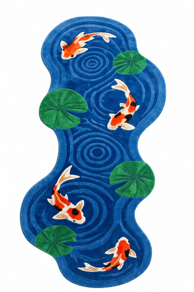 Rugs Modern Halı SDT Balık Tema Desenli Modern Dokuma Taban Dekoratif Halı mo...