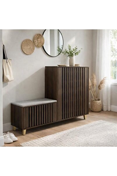 BAYTI Malaysia Shoe Storage Cabinet with Bench Featuring a Functional and Sty...