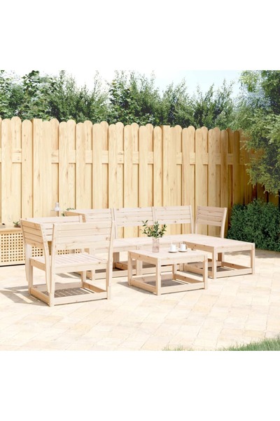 vidaxl 5-piece garden furniture set, solid pine wood