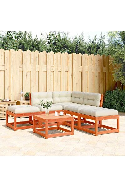 vidaxl Set mobilier de gradina cu perne, 5 piese, lemn masiv de pin