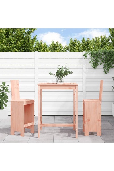 vidaxl Set bar de gradina, 3 piese, lemn masiv douglas
