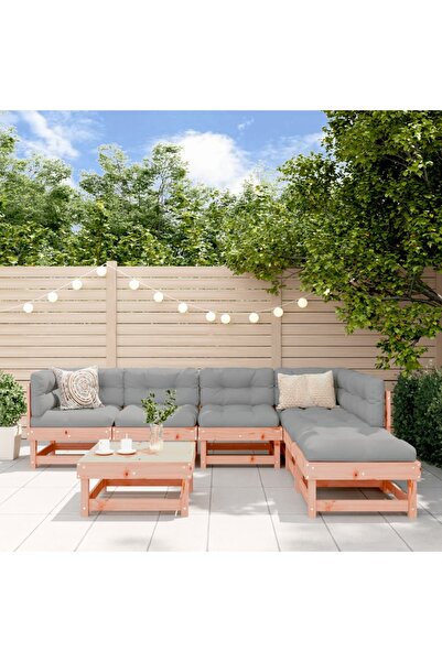 vidaxl Set mobilier de gradina, 7 piese, lemn masiv douglas