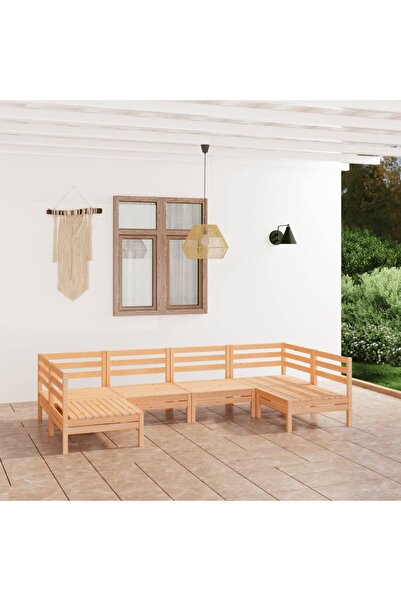 vidaxl Set mobilier de gradina, 6 piese, lemn masiv de pin