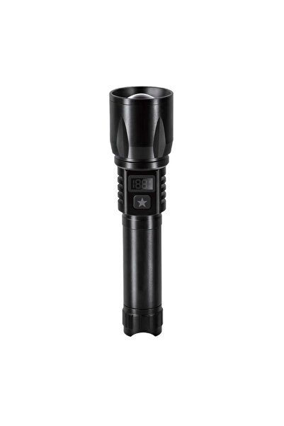 Ikon Rechargeable LED Flashlight, 10W, Black, IK-CT026