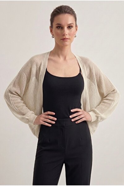 Neden Tekstil Premium Openwork Thin Knitwear Bolero Cardigan