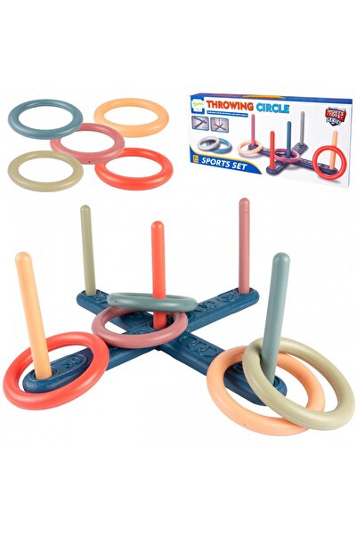 MalPlay Joc de precizie pentru copii Arunca Inelele, cu baza 40cm si 5 inele ...