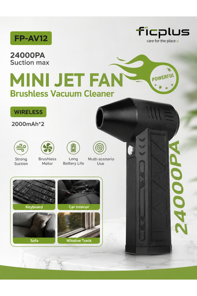 FİOPLUS Fp-Av12 24.000 Pa Mini Jet Fan Kablosuz Brushless El Süpürgesi | Ultr...