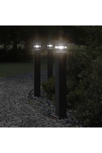 vidaxl Lampa de podea de exterior, negru, 50 cm, aluminiu