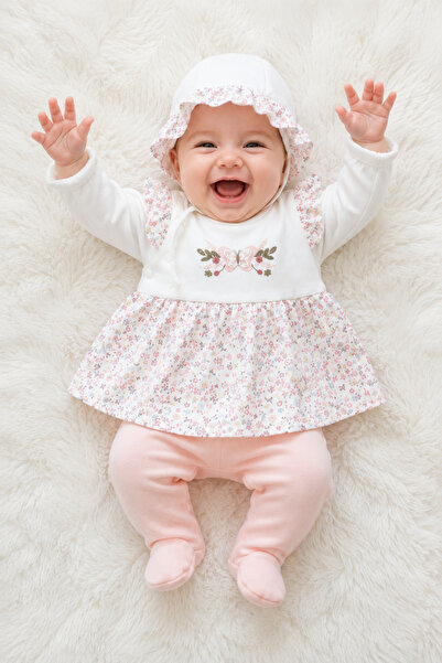 Seasonal 5-Piece Newborn Baby Girl Hospital Exit Snapsuit Set Cotton 0-3 Months Boxed