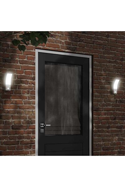 vidaxl Outdoor wall lights LED/sensor 2 pcs white cast aluminum