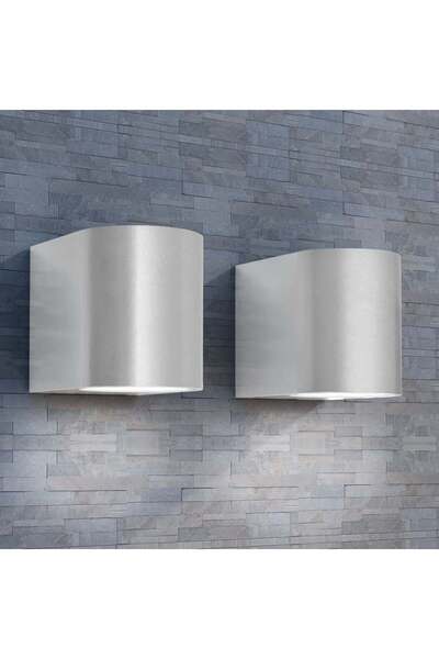 vidaxl LED light fixture, exterior wall, 2 pcs, round, downward direction