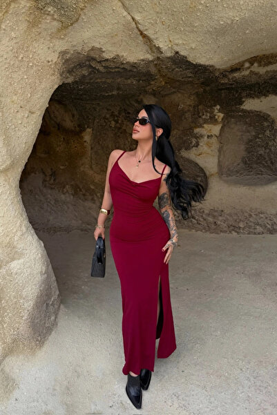 MARTYZ Strappy Neckline Slit Dress