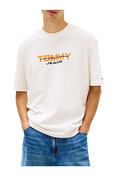 Tommy Hilfiger Ανδρικό T-shirt Λευκό Tommy Jeans DM0DM22550-YBL