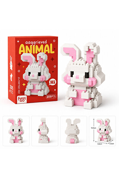 FUNNIGO Rabbit Model Character Figure 3D Building Toys 205 Pieces